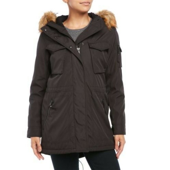 S13 New York Jackets & Blazers - S13 New York Parka with Faux Fur Trim Hood  Sz L